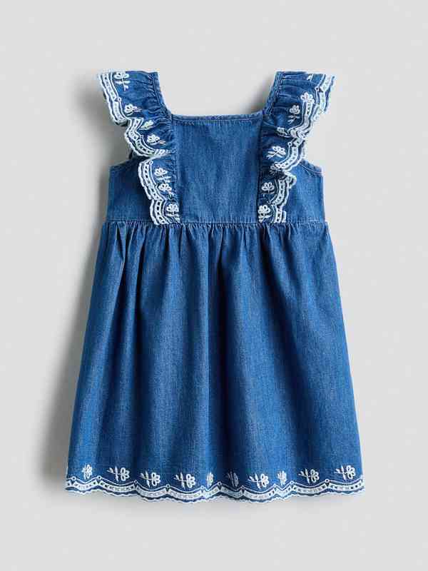 embroidered prom dress long Sailboat Embroidered Oxford Stripe Dress – Elegant Baby main image 1