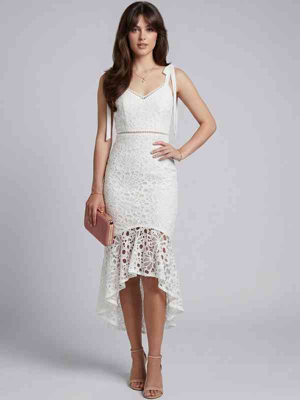 White Embroidered Bodycon Dress - Buy White Embroidered Bodycon Dress  online in India
