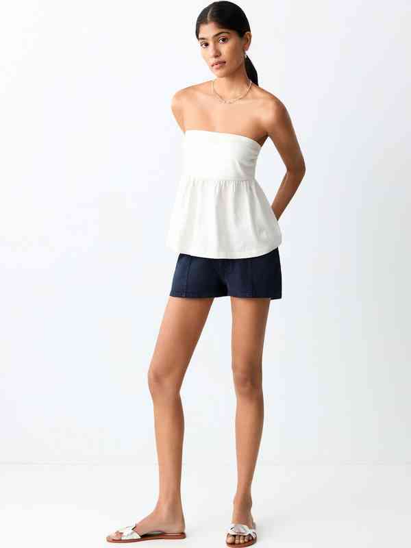 【YILON MADE】 Shoulderoff mini OP Mango Off Shoulder Strappy Top - Buy Mango Off Shoulder Strappy