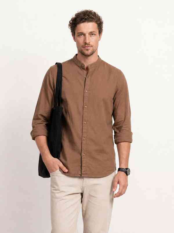トップス evmeva cotton wool no collar shirt No Collar Shirts - Buy No Collar Shirts online in India
