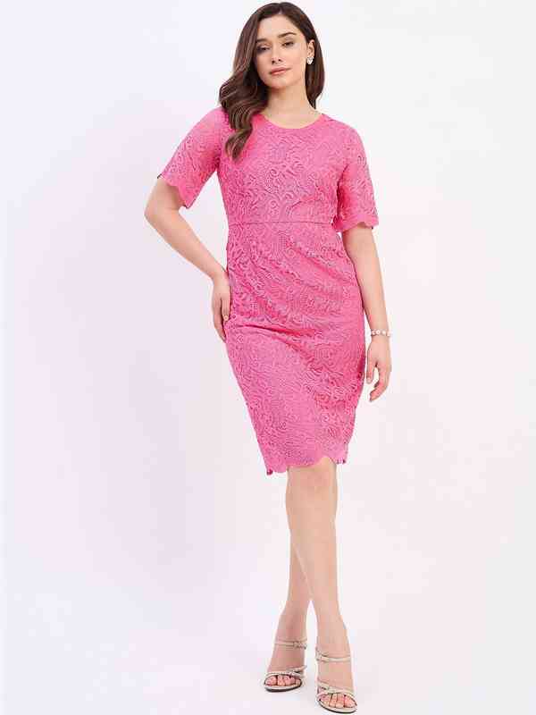 Women Dresses Pink Lace - Buy Women Dresses Pink Lace online in India