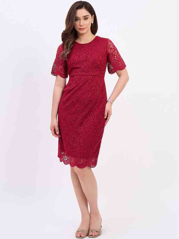 Red Lace Dress - Buy Red Lace Dress online in India