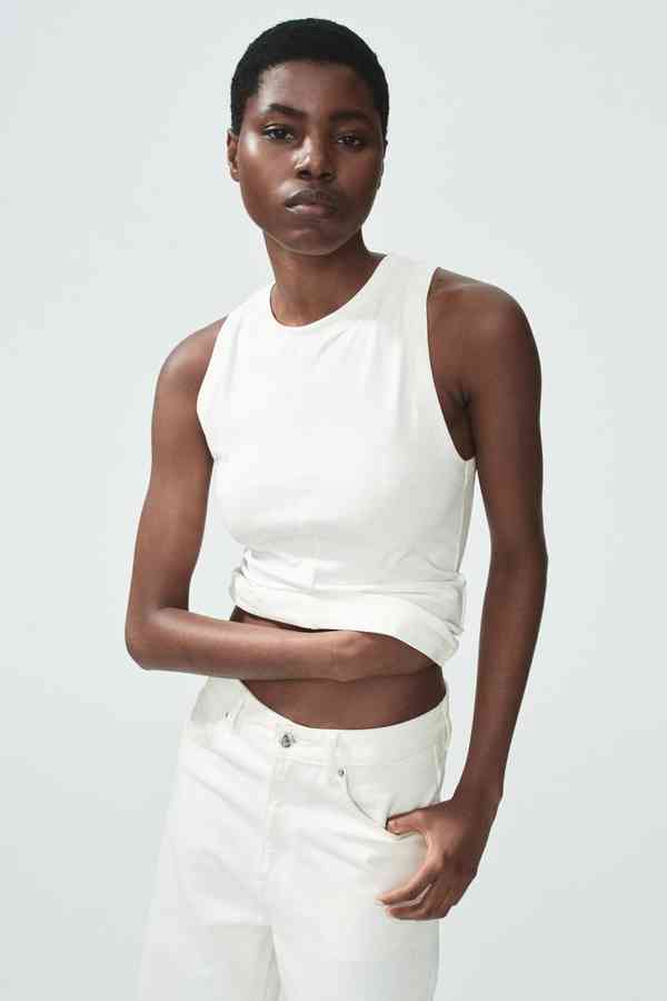 White Women Tops Tank - Buy White Women Tops Tank online in India