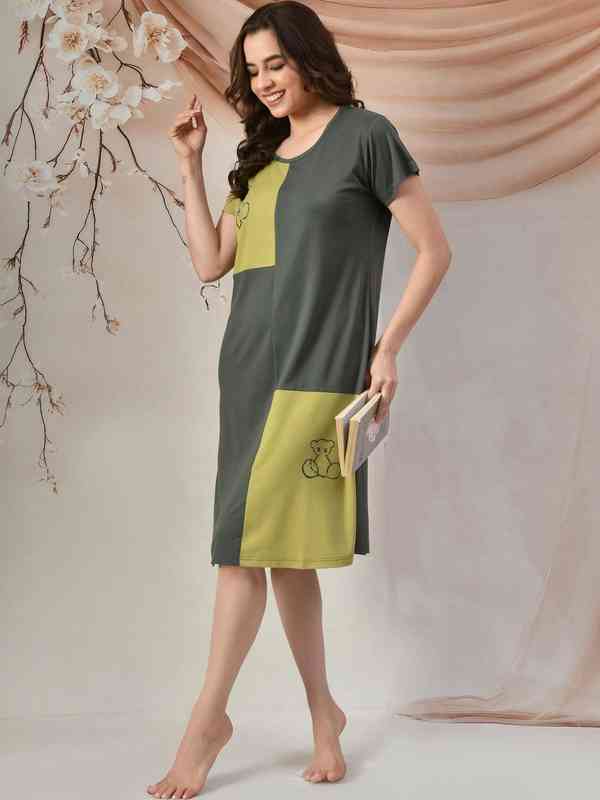 Grey Women Night Dress Nightdress - Buy Grey Women Night Dress Nightdress  online in India