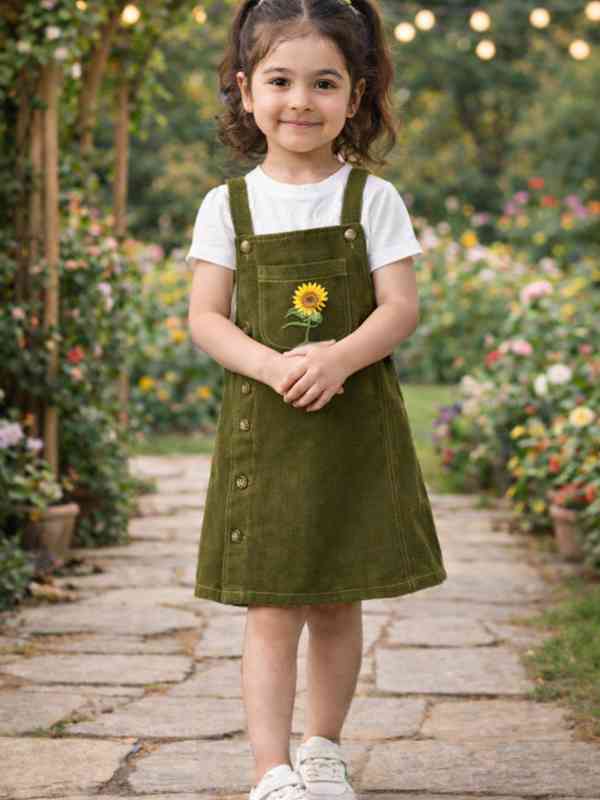 Olive Green Solid Dungarees - Buy Olive Green Solid Dungarees online in  India