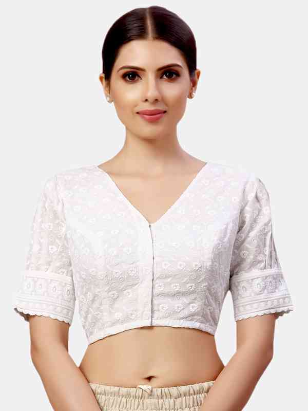 white chicken blouse designs images