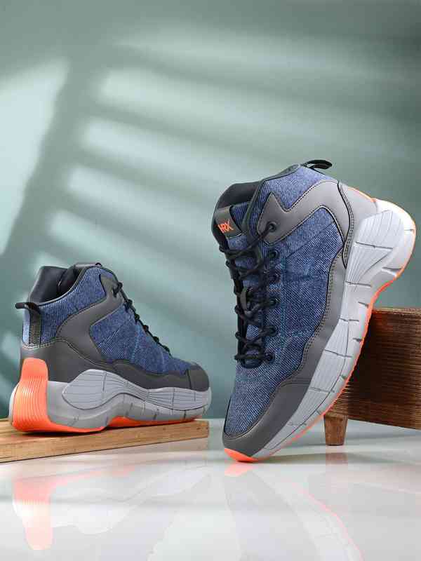 orange and navy blue basketball shoes