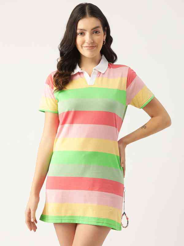 strapless open back dress Make It Your Own Light Pink Striped Tiered Dress  Shop the Mint