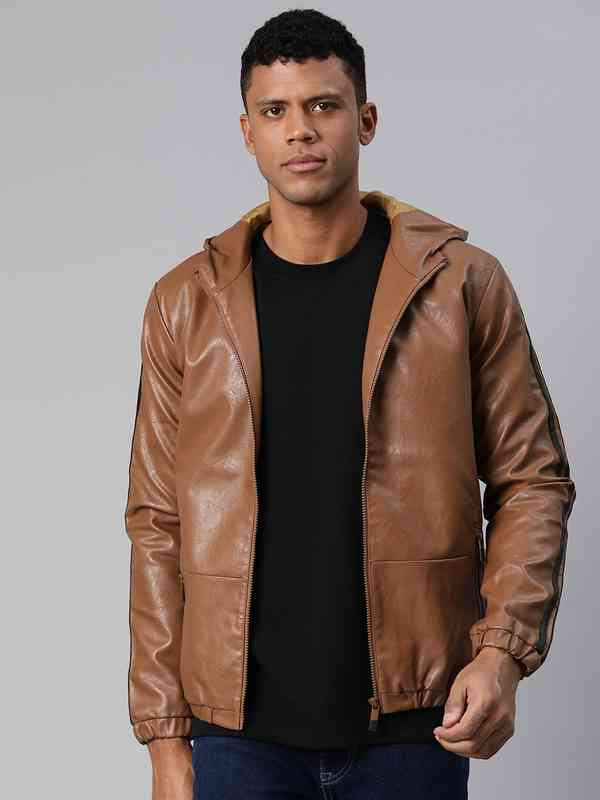Leather Hooded Jackets - Buy Leather Hooded Jackets online in India