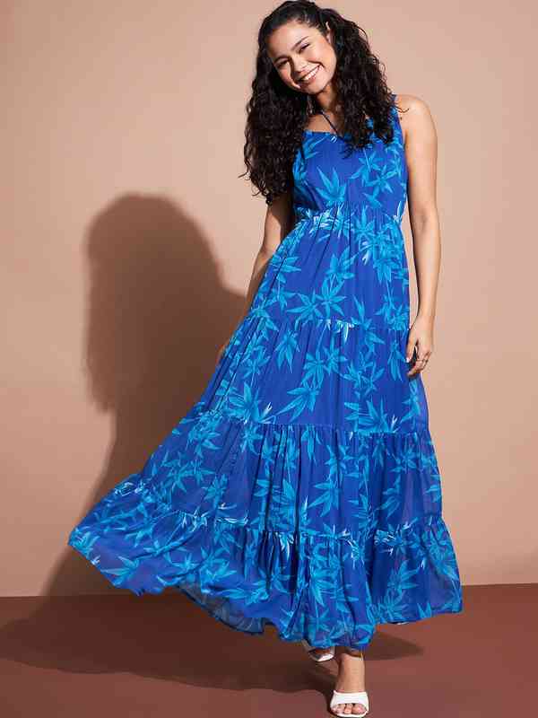 long beach wear dresses Colorful Boho Summer Halter Sleeveless Maxi Dress