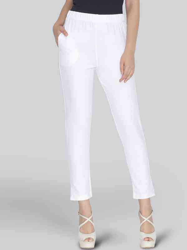 ladies white cigarette trousers White Cigarette Trousers - Buy White Cigarette Trousers Online