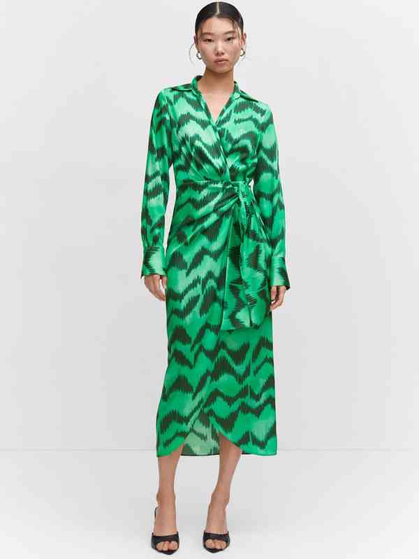 Mango Green Wrap Dress - Buy Mango Green Wrap Dress online in India