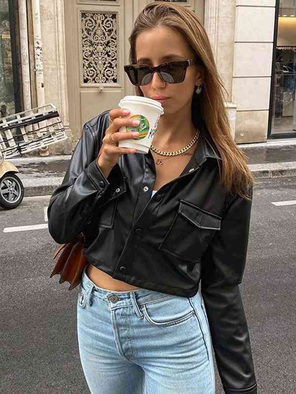 Buy Cropped Leather Jacket Online at Best Price in India | Myntra