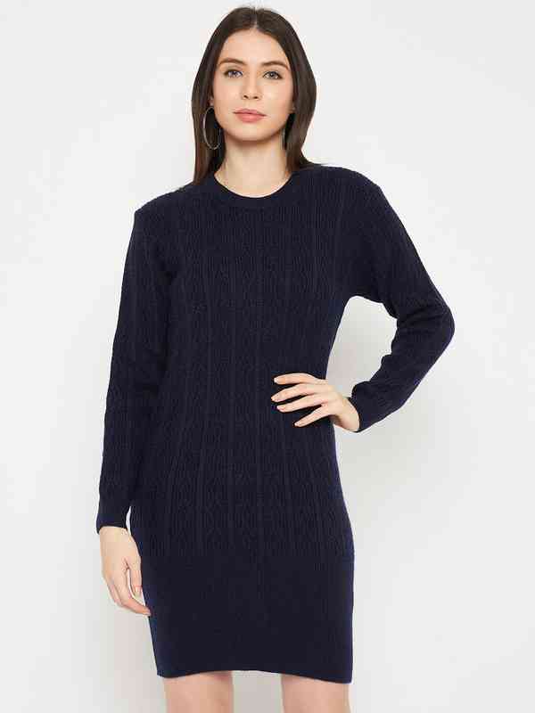 Navy Blue Sweaters Dresses - Buy Navy Blue Sweaters Dresses online in India