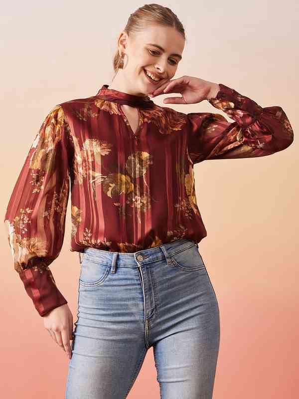 トップス andmary Claire set tops Marie Claire White Printed Crop Top