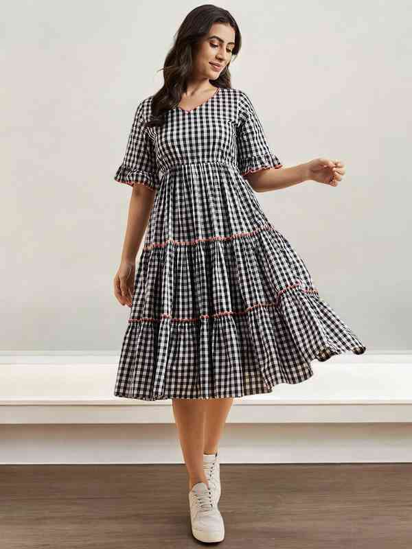 Checked Dresses - Buy Checked Dresses online in India