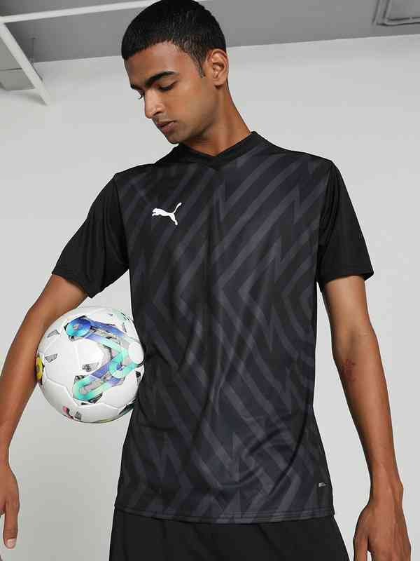 Puma Black Football V Neck Tshirts - Buy Puma Black Football V