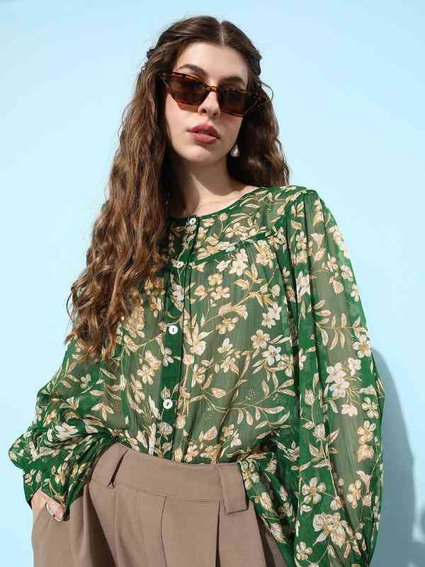 【meltthelady】 eyelet sheer tops WH Sheer Top - Buy Sheer Top online in India