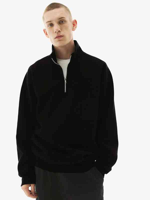 トップス AW25 Vintage Half Zip Sweatshirt Black 5 A.PRESSE 25AW Vintage Half Zip Sweatshirt – Vintage Concept