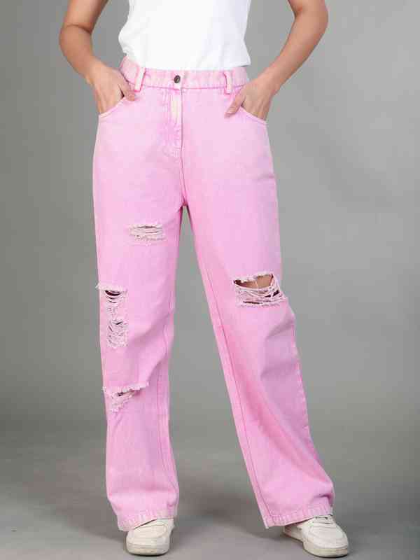 S PINK 9090 BONE RIGID DENIM PANTS 9090 Bone Hand Rigid
