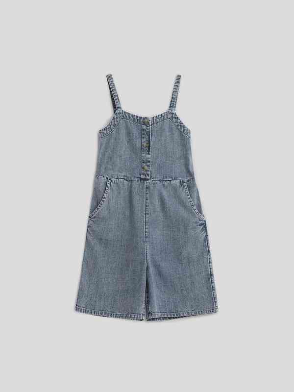 ま　DENIM LIKE VOLUME CAMI ROMPERS Spy Cam Jeans Tunics Rompers - Buy Spy Cam Jeans Tunics Rompers
