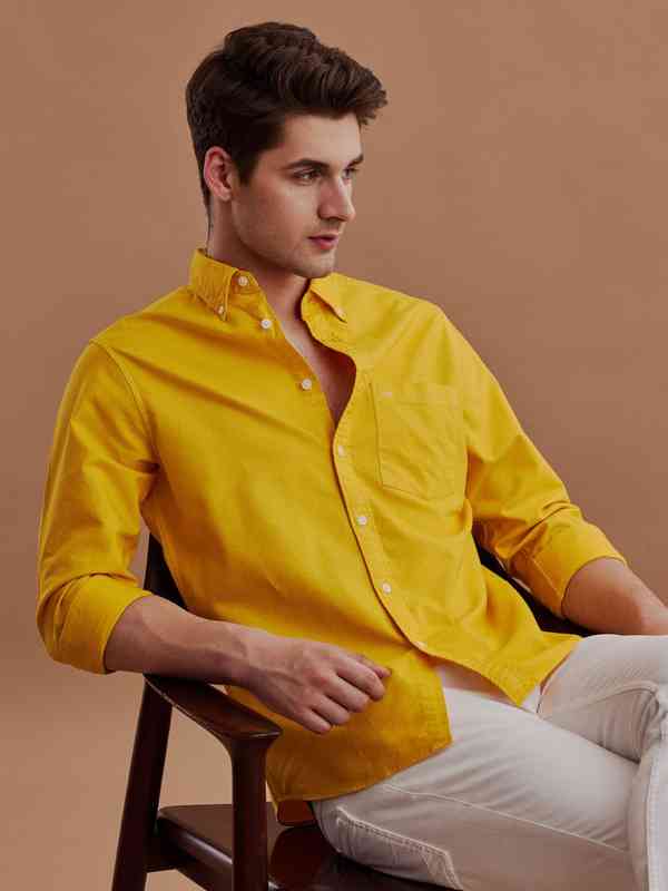 Yellow Combination Shirt - Buy Yellow Combination Shirt online in India