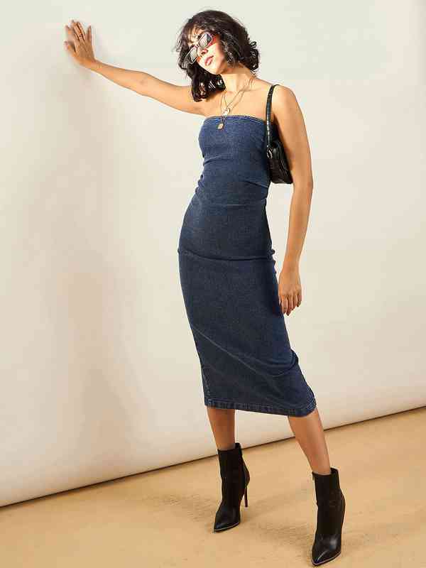 bodycon dress jeans Denim Bodycon Midi Dress main image 0