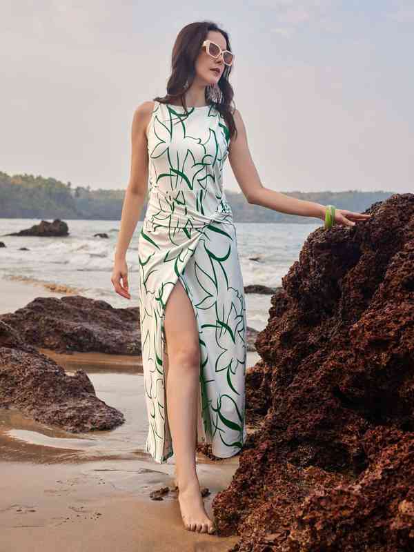 Off White Nude Women Maxi Dresses Sassafras - Buy Off White Nude Women Maxi  Dresses Sassafras online in India