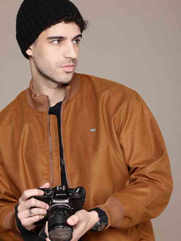 Camel Solid Bomber Jacket 4648716.htm - Buy Camel Solid Bomber