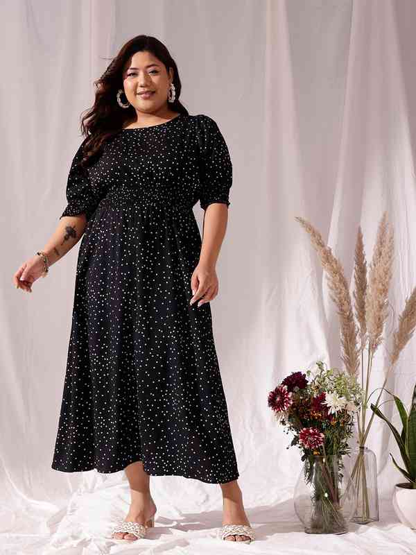 Black Polka Dot Dress - Buy Black Polka Dot Dress online in India