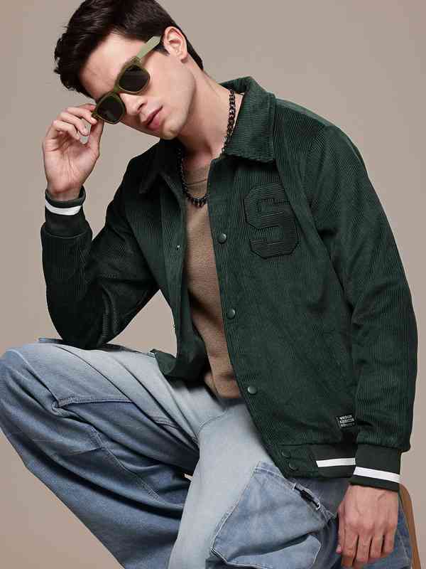 SKATE RAGS Corduroy Jacket Vintage 緑 Wrogn Green Solid Casual Jacket 7258890.htm - Buy Wrogn Green