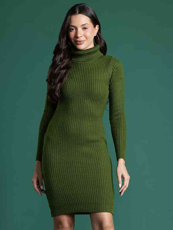 green woolen dress Green Apple Ballet Scoopneck Long Trumpet Dress, size X-small – Kimera