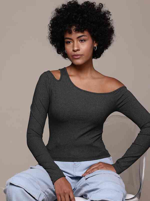 S knit fit tops single petal トップス theredthread knit fit tops