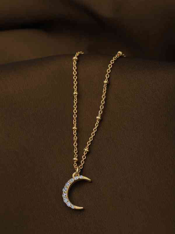 Yellow Chimes Sisters Love Moon Heart Pendant Necklace – 3x2.6 Cm, Metal, Gift For Women & Girls - View #9