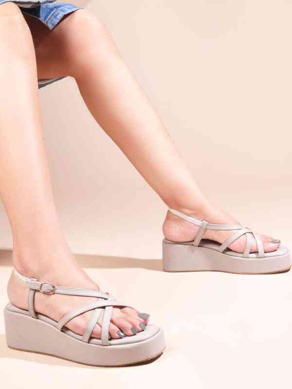 Platform Sandals Myntra Black Wedge Sandals Inch Heel Buy Now