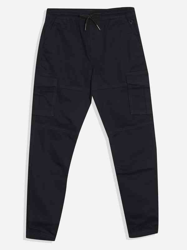 Navy Blue Solid Cargo Pants 4601887.htm - Buy Navy Blue Solid