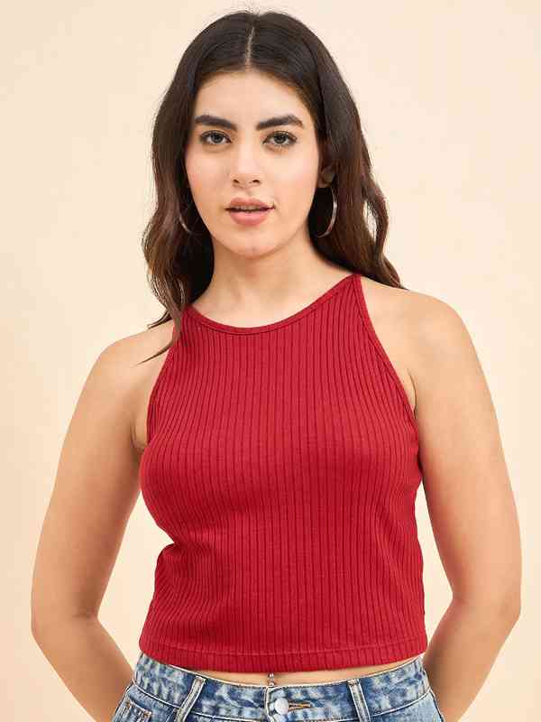Red Women Tops Tank - Buy Red Women Tops Tank online in India
