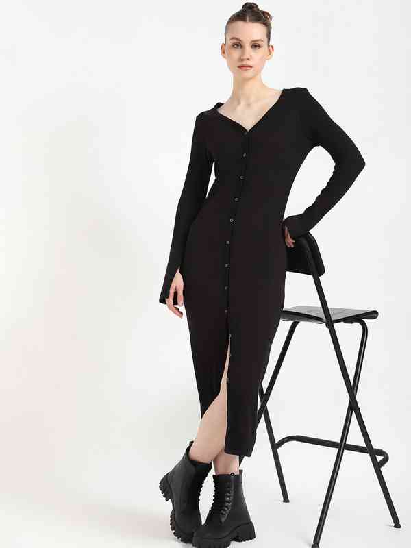 modest midi dress Modest Crepe Wedding dress With Three Quarter Sleeves Adri midi Ready to Ship / Ivory / 12 US (44 EU)