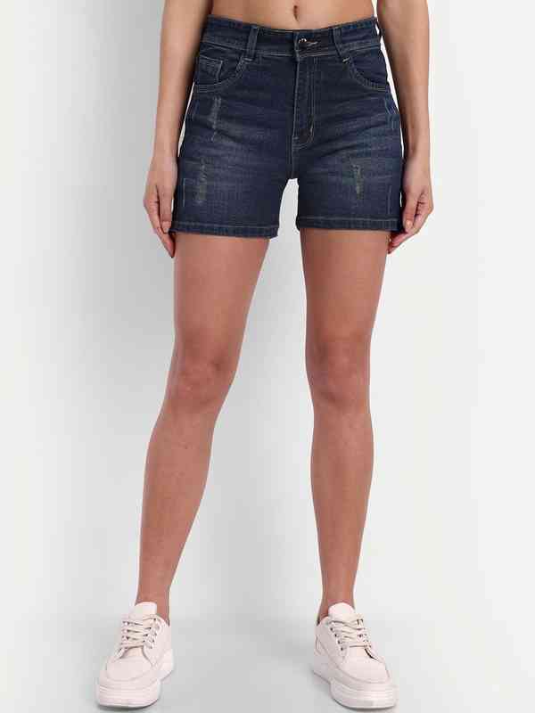 Navy Blue 3 4 Shorts - Buy Navy Blue 3 4 Shorts online in India