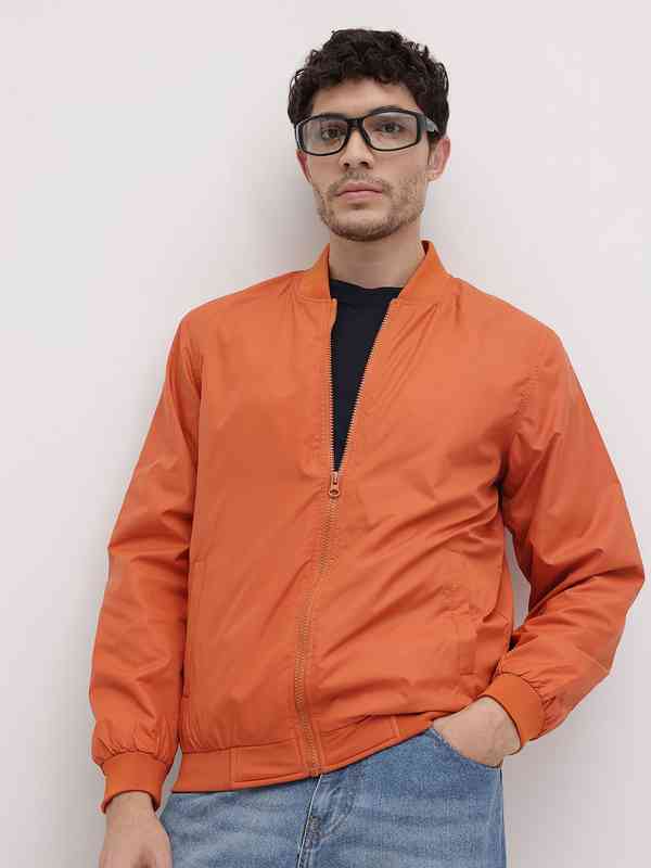 Orange Bomber Jacket - Buy Orange Bomber Jacket online in India