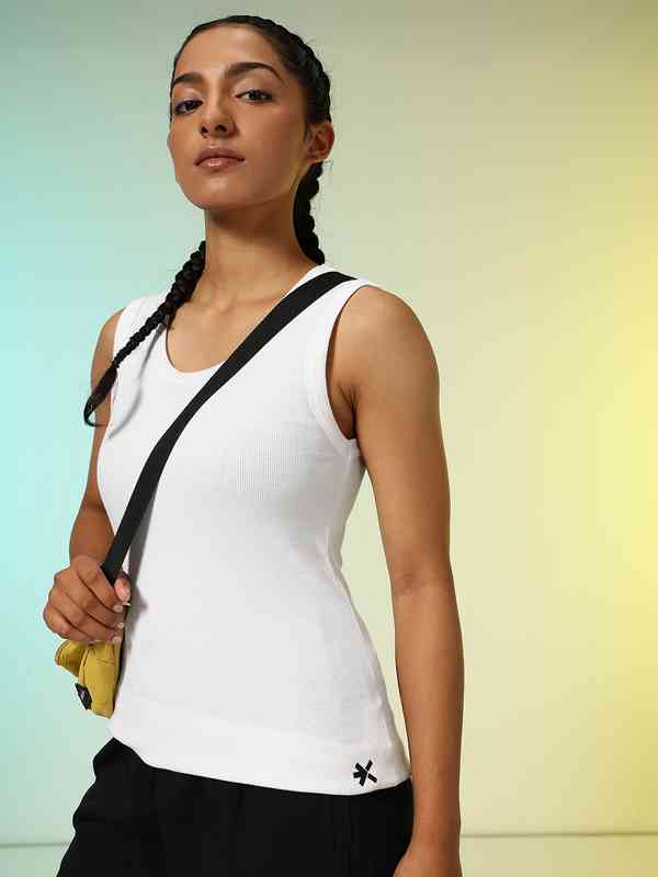 Half Tank Cotton Compression Top – Urbody Functional Fashion dium design rib asymmetry tank top