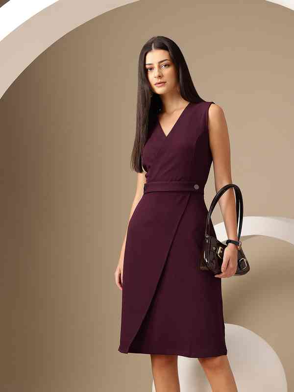 fit and flare knee length dresses for women Girl’s Rayon Above Knee Length Fit and Flared Dresses