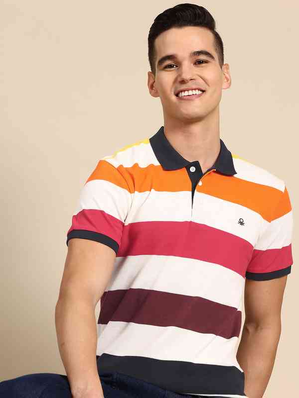 United Colors Of Benetton T-Shirt Manica Lunga Uomo/Donna In Cotone Organico Con Stampe