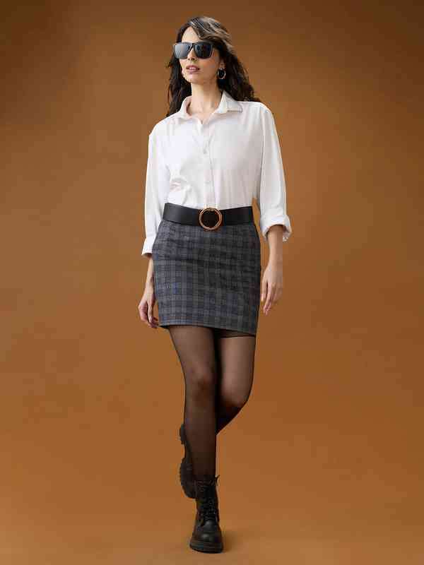 JÖICEADDED Checked fabric skirt size 2 JÖICEADDED Checked fabric skirt size 2 Style Secrets Premium