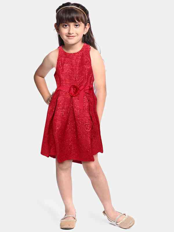 chinese dress ladies Monsoon red lace cocktail dress with front bow – The Frockery main image 0
