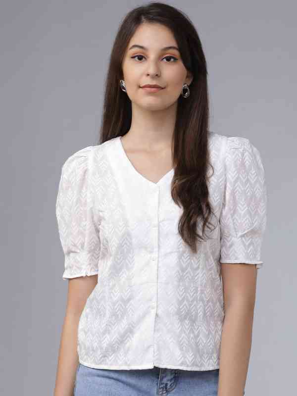Tokyo Talkies White Tops - Buy Tokyo Talkies White Tops online in