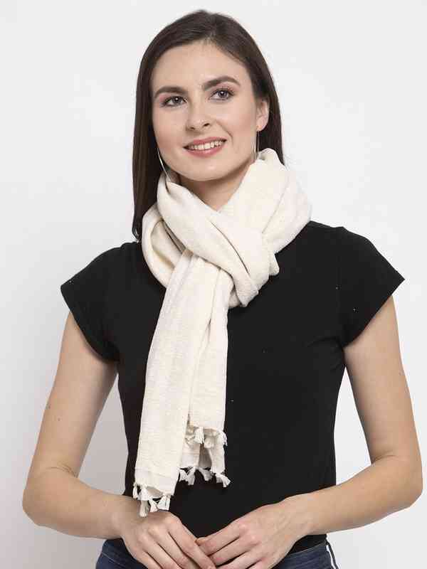 Off White Stoles - Buy Off White Stoles online in India