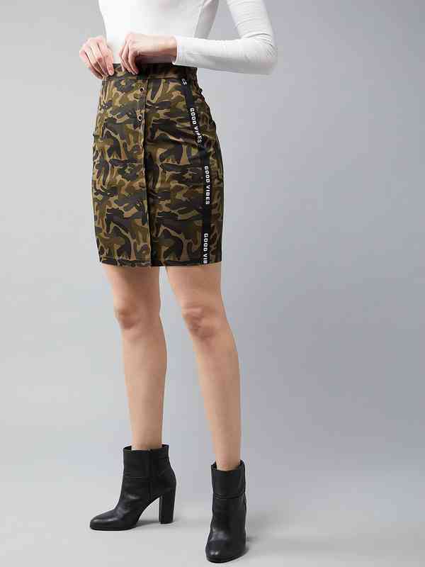 Army Print Skirt - Buy Army Print Skirt online in India Army Print Skirt - Buy Army Print Skirt online in India