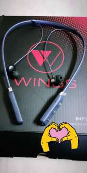 Buy WINGS Blue Infinity Wireless Neckband Earphones With Mic