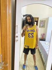 Nike Men Yellow Printed Standard Fit JSY ROAD Los Angeles Lakers DriFit  Round Neck T-shirt